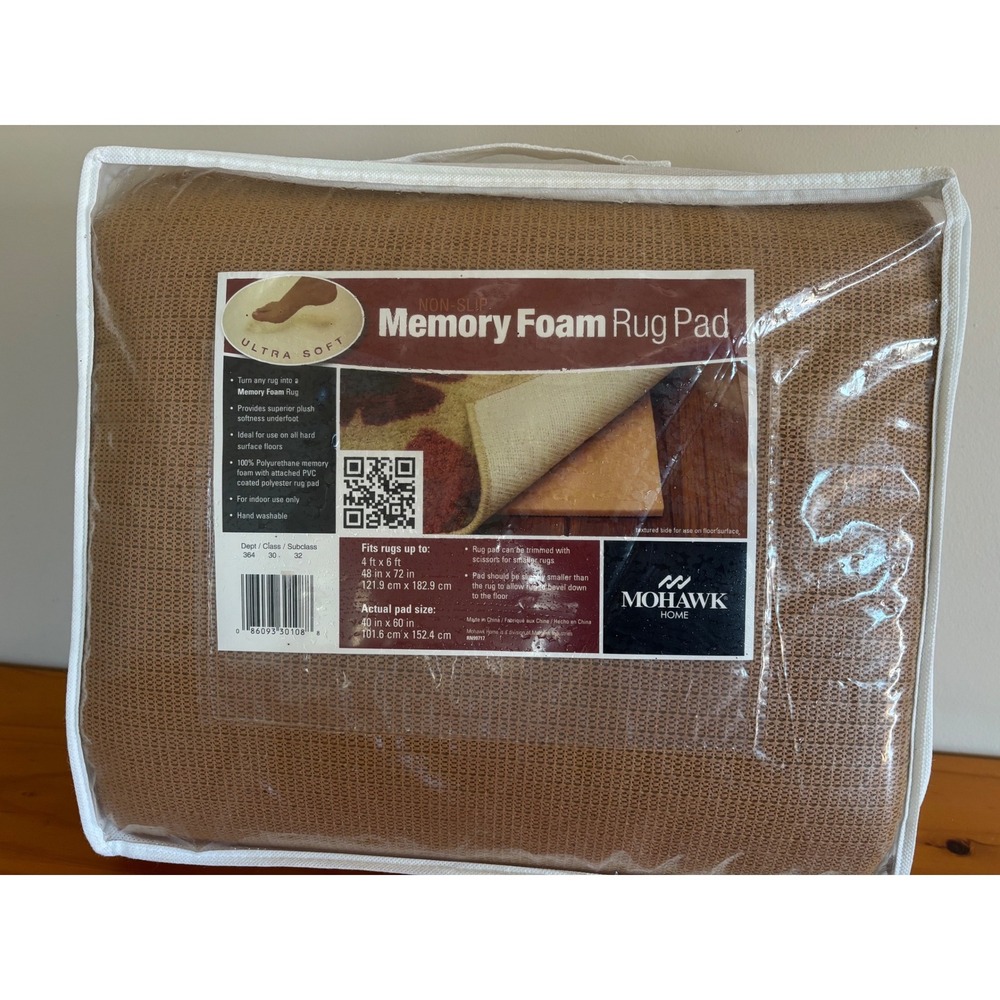 Mohawk Home Non-Slip‎ Memory Foam Rug Pad  4x6 Rugs Tan RN99717